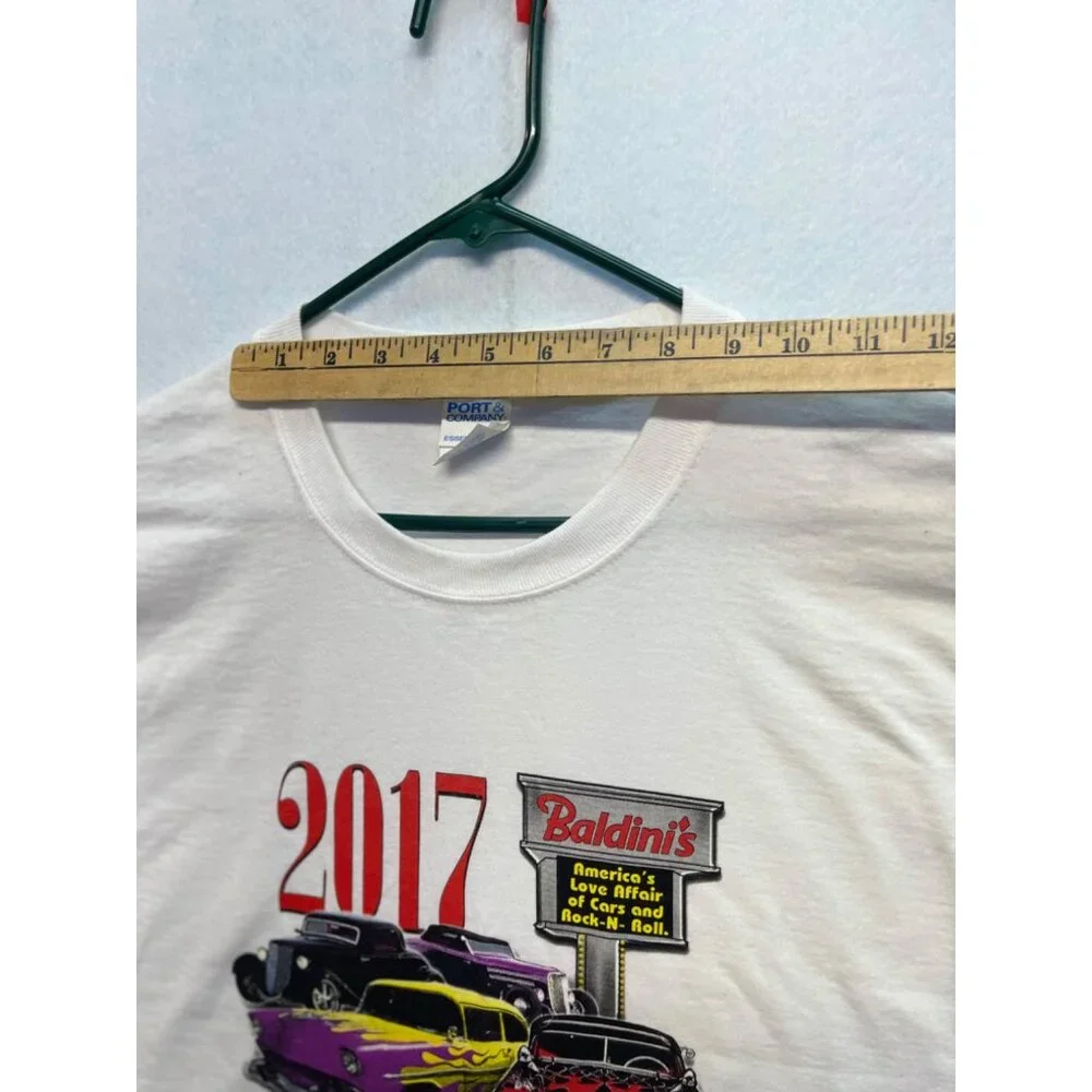 Hot August Nights Racing 2017 Baldini's Rock N Roll T-Shirt Short Sleeve Large - Picture 6 of 8